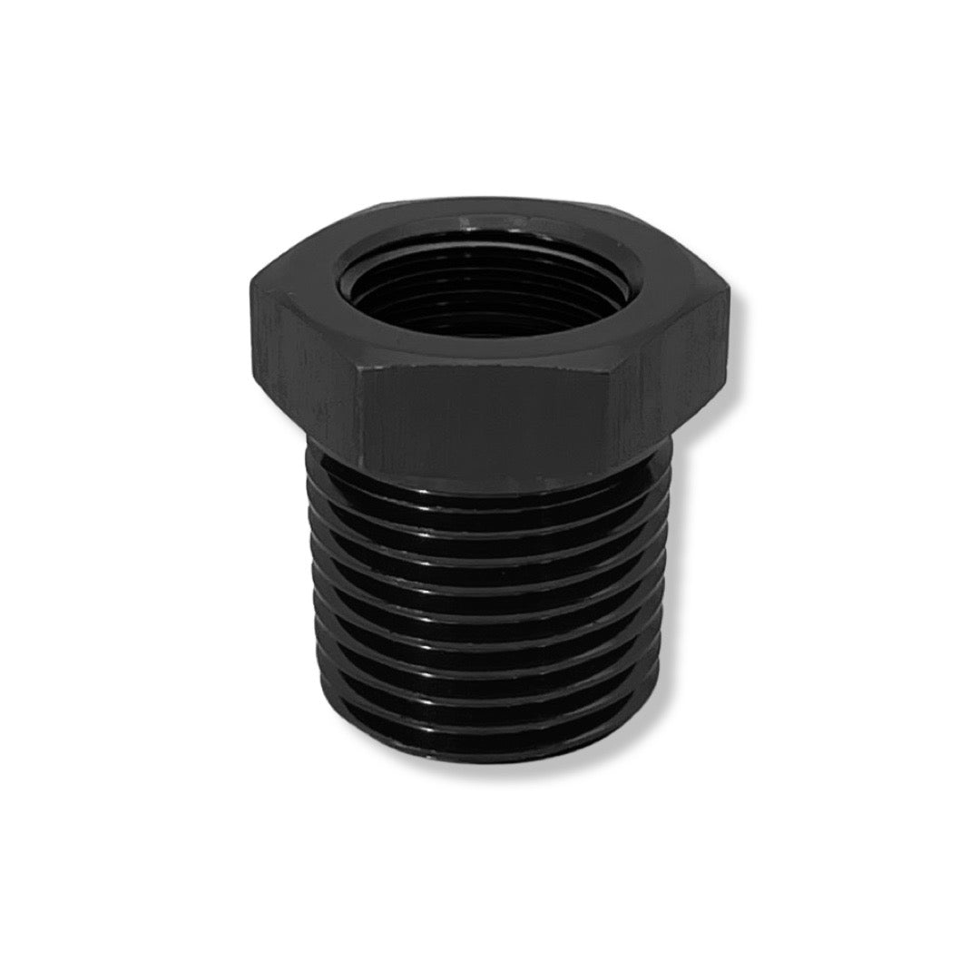1/2" -14 NPT to 1/8" -27 NPT Reducer - Black - 991206BK by AN3 Parts