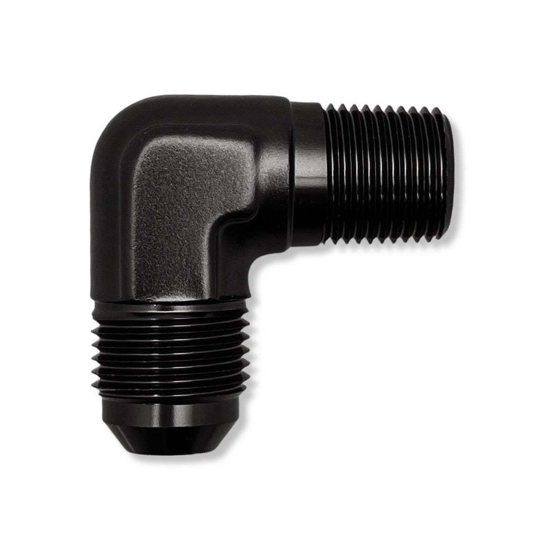 AN12 to 3/4" -14 NPT 90° Male Adapter - Black